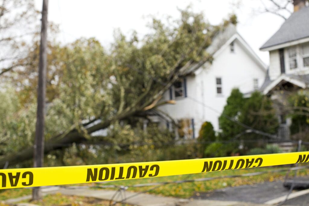 devastating damage to home after a storm